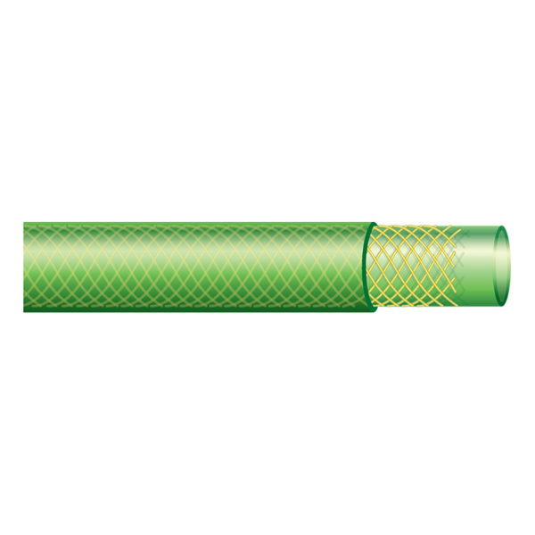 green braided transparent garden hose